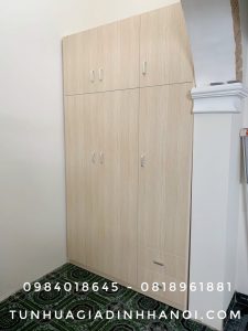 TỦ NHỰA 3 CÁNH 3 BUỒNG NGƯỜI LỚN GIA ĐÌNH - Màu Gỗ Sồi