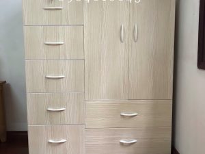TỦ NHỰA TRẺ EM MÀU GỖ - TỦ NHỰA TREO QUẦN ÁO TRẺ EM