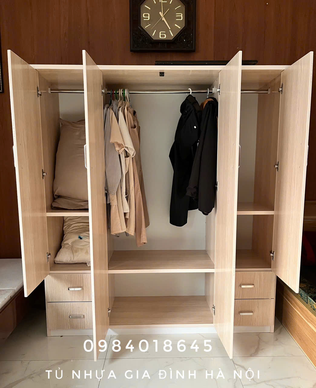 TỦ QUẦN ÁO NHỰA 3 BUỒNG